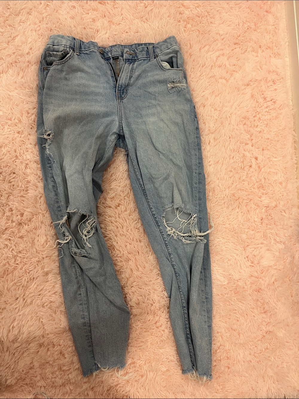 American Eagle Outfitters Light Blue Ripped Skinny Jeans